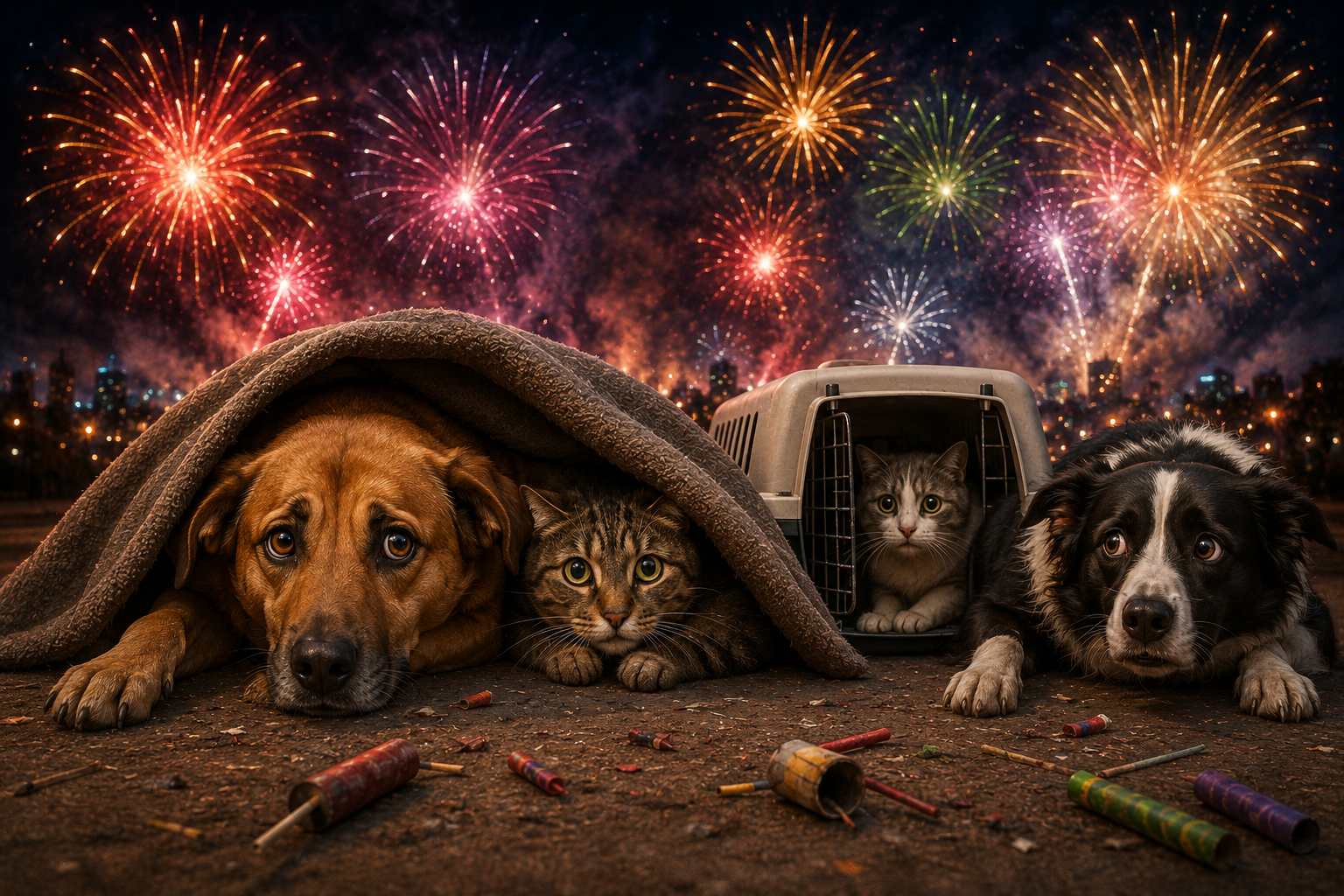 Foto Fogos de artifício e o medo nos animais: um sofrimento silencioso
