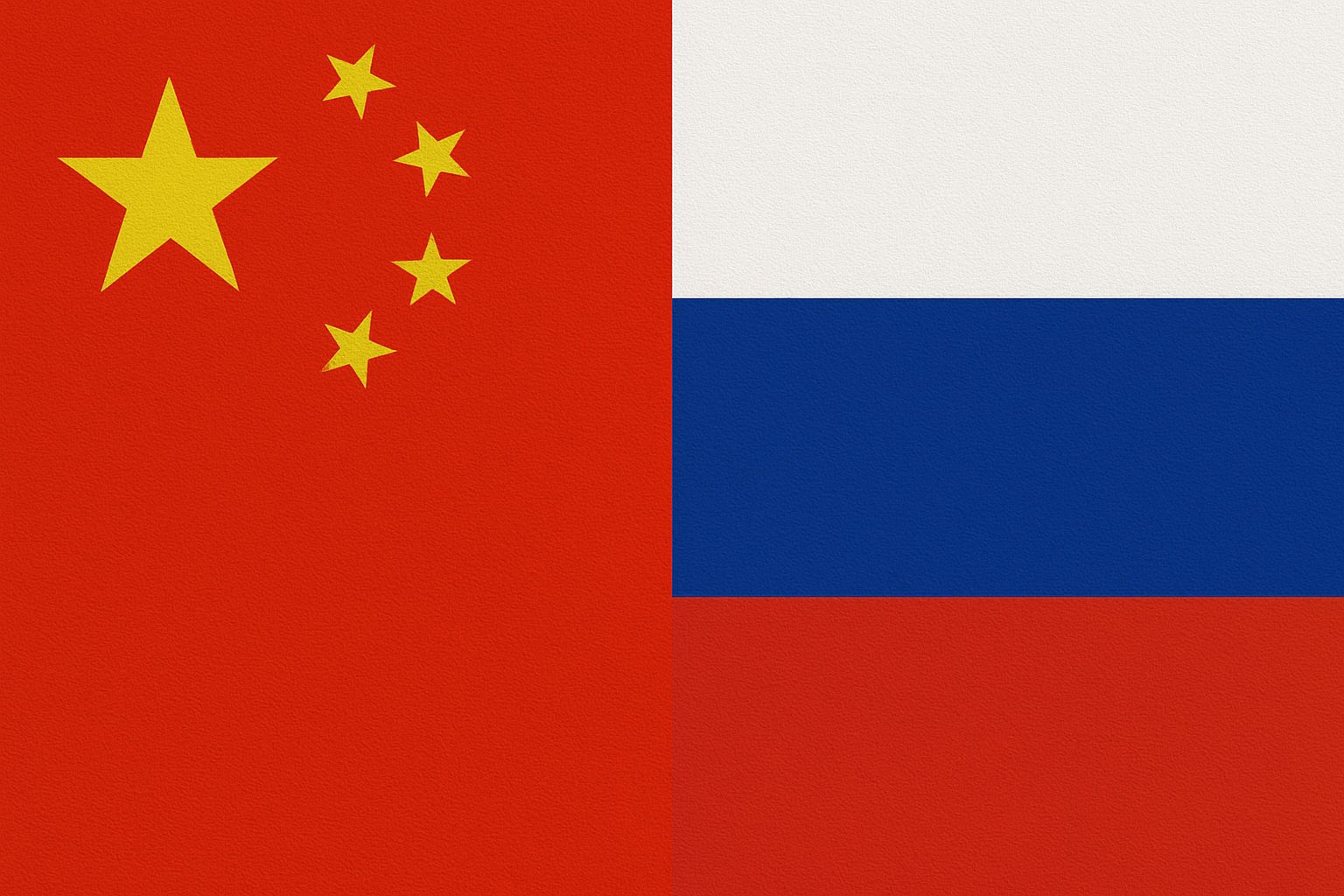 bandeiras russia e china lado a lado 