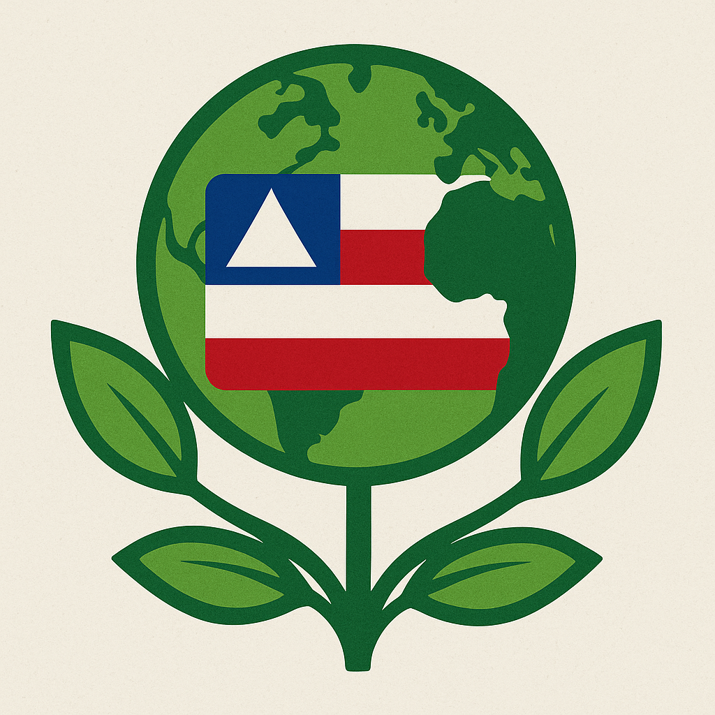 Simbolo meio ambiente com bandeira da Bahia no centro